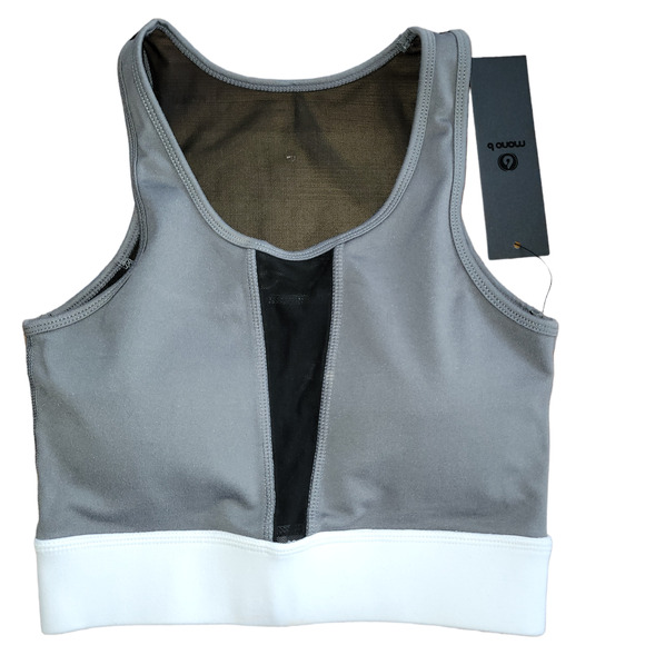 Mono B Sports Bra 2 Pack Gray Cheetah Racerback Scoopneck Sports Bra Women Sz S - Picture 3 of 6